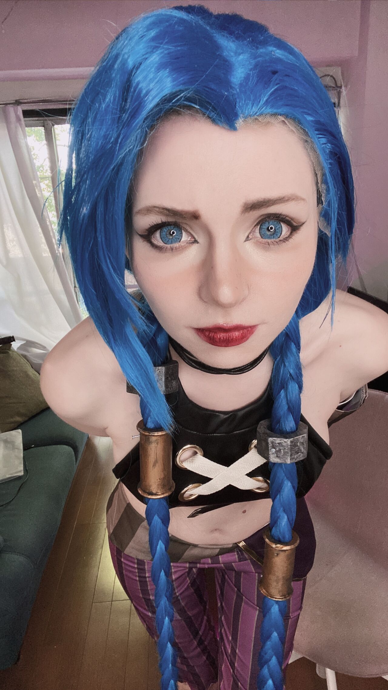 Развратный косплей Jinx (League of Legends ) by Peachymilky сочная попка