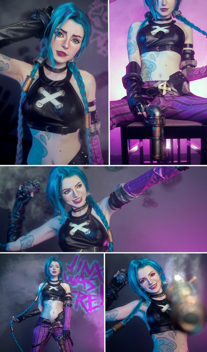 Сексуально притягательный косплей Jinx (League of Legends ) by Peachymilky футфетиш