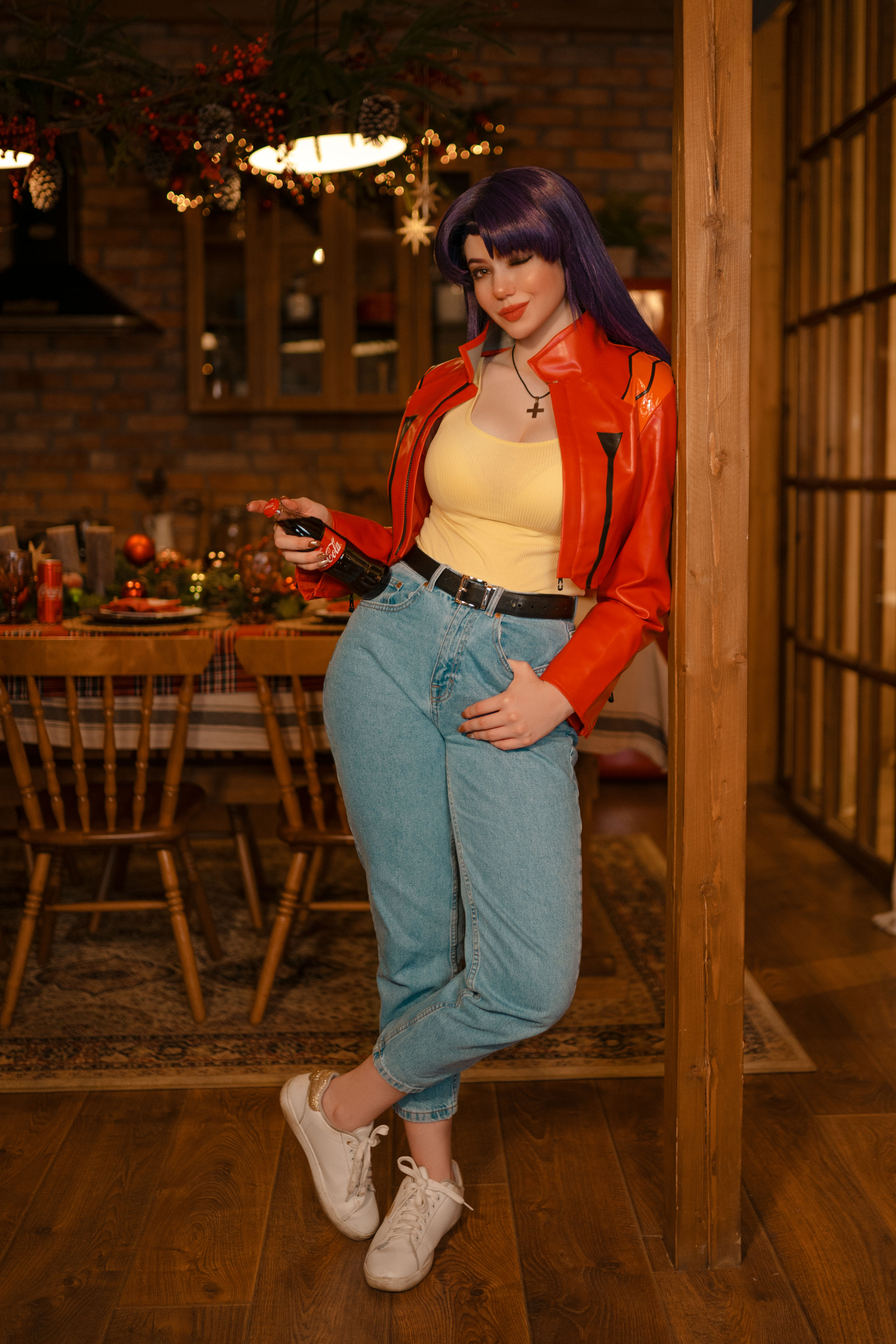 Распутный Cosplay Misato Katsuragi (Evangelion) by Alina Becker в нижнем белье