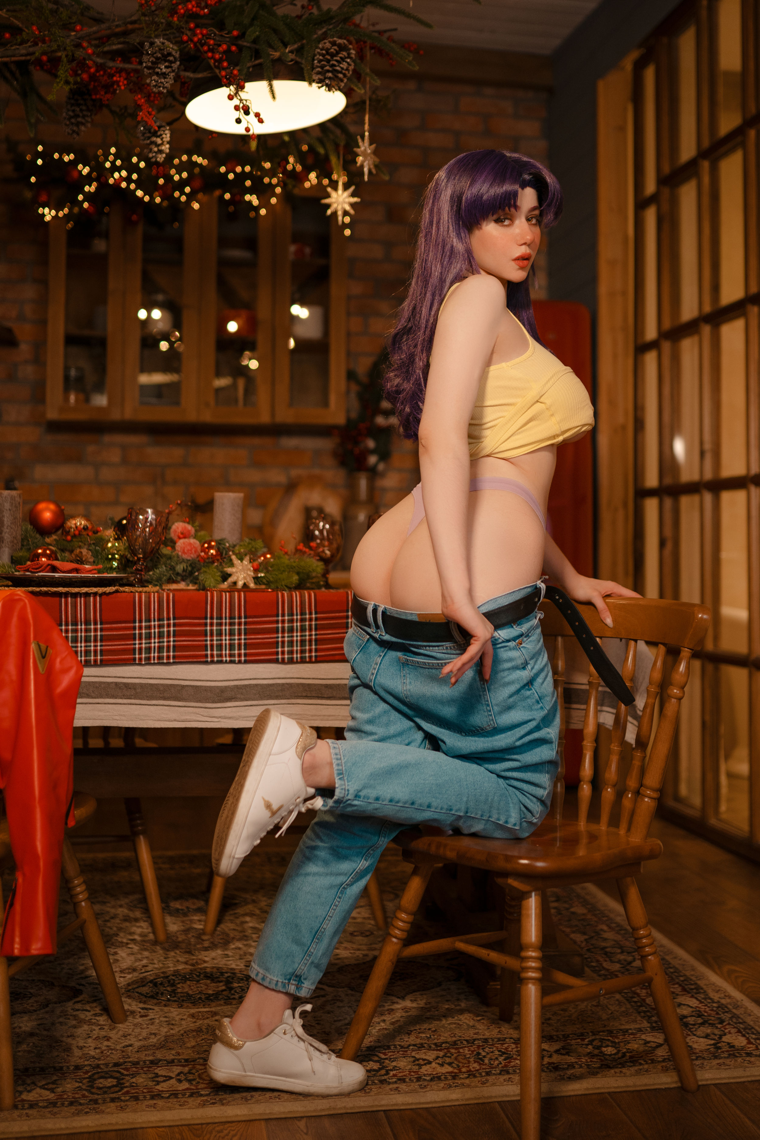 Очаровательный Cosplay Misato Katsuragi (Evangelion) by Alina Becker leak fansly