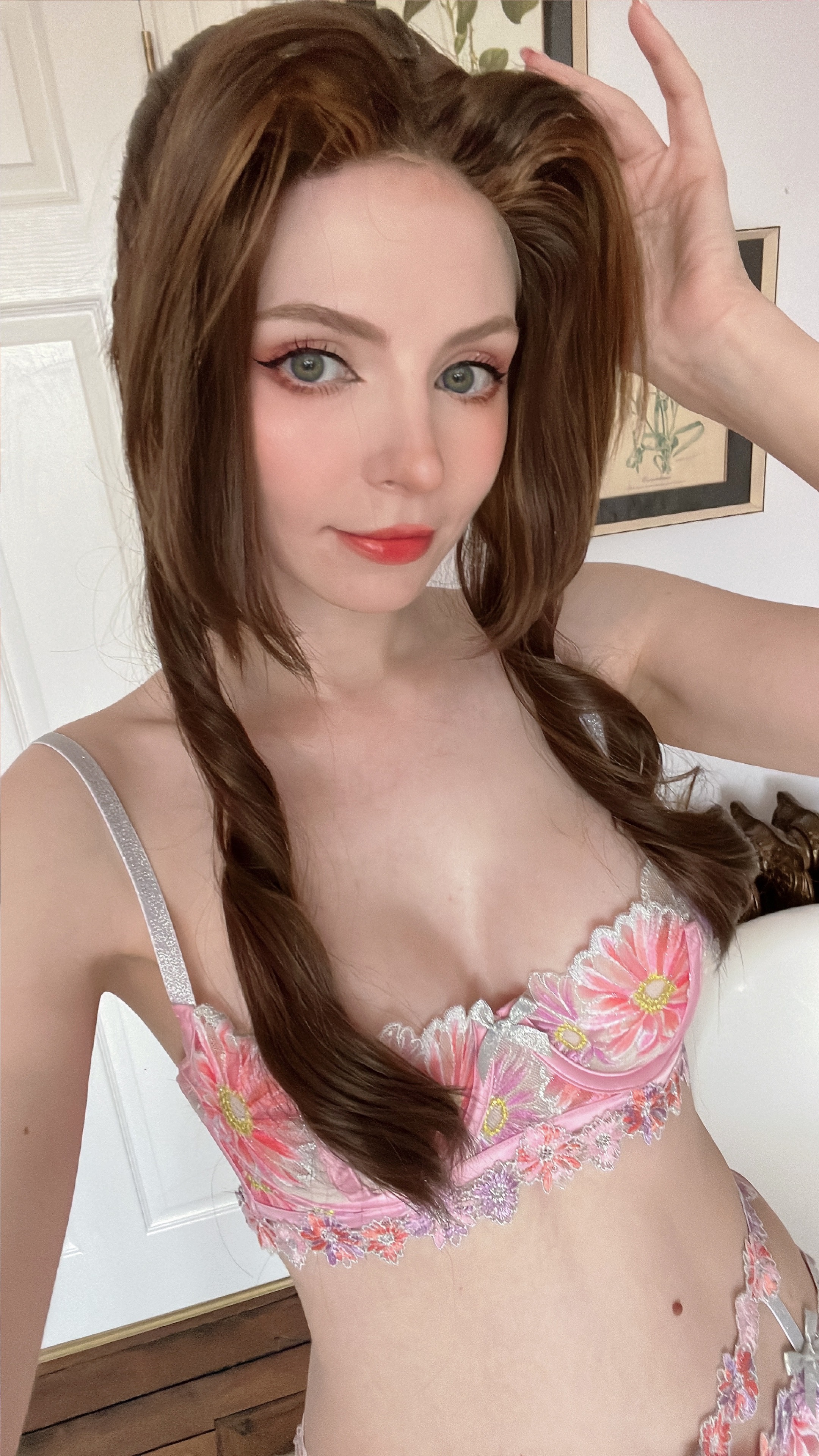 Страстный cosplay Aerith Lingerie by Peachymilky слив фансли